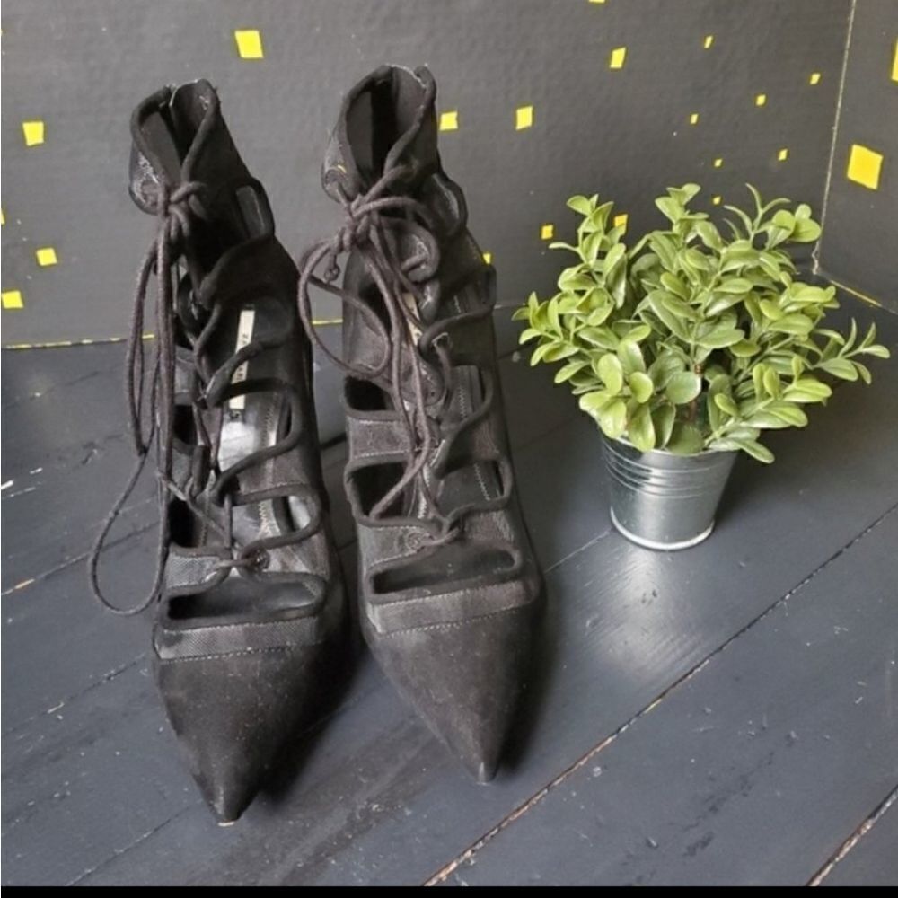 Zara Basic Suede Heels - Picture 2 of 8